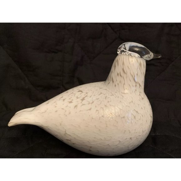 Oiva Toikka Nuutajarvi Littala Finnish Art Glass Speckled White Bird Dove - Picture 3 of 8